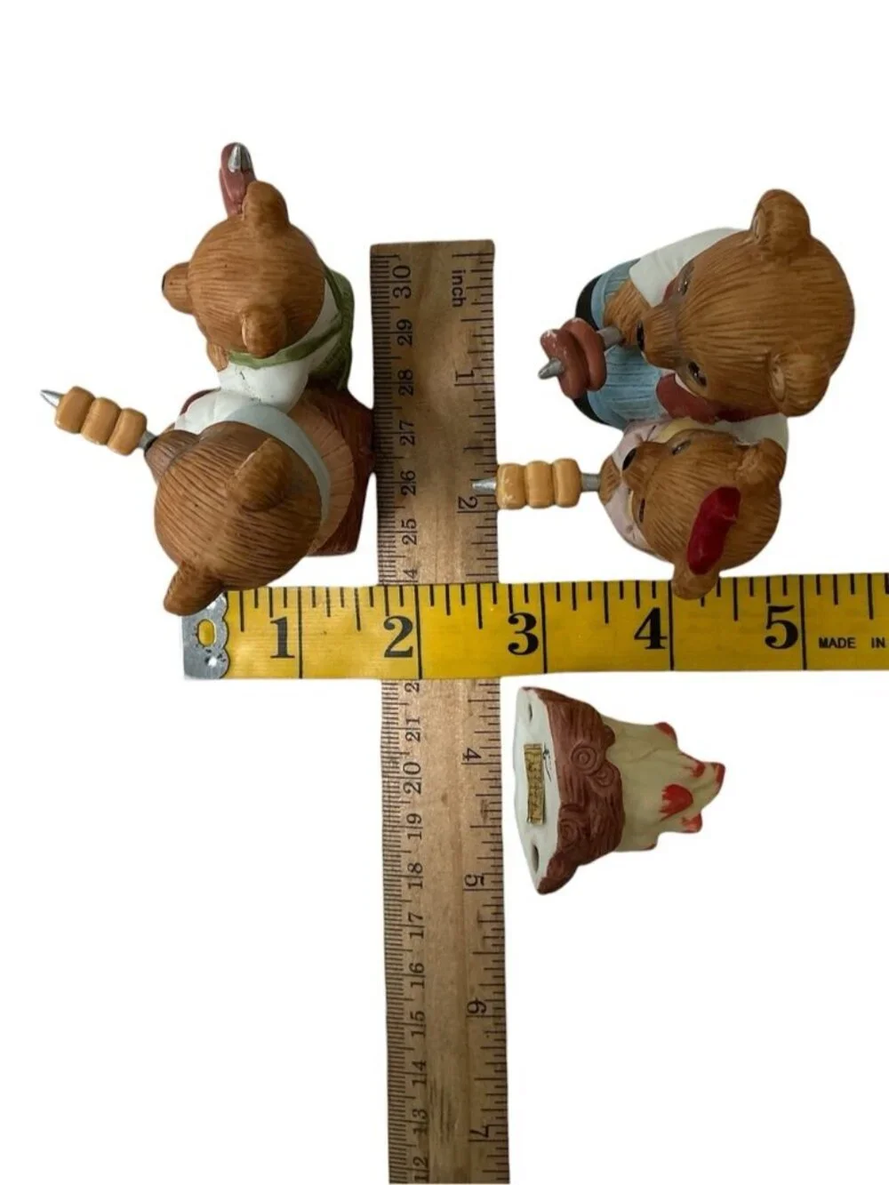 Vintage Campfire Bear Family #1446 Porcelain Hand Painted Figures 3 Piece Set